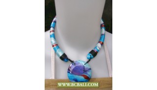 Chockers Necklace Wooden Hand Painted Fashion